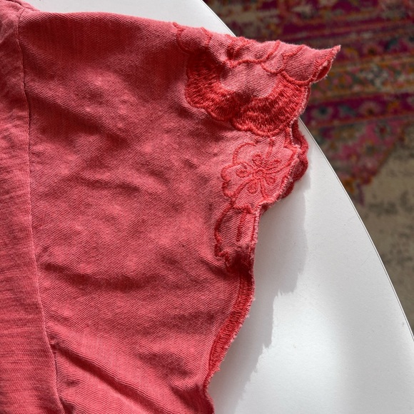 Old Navy Coral Tee with Decorative Short Sleeve - Picture 3 of 4